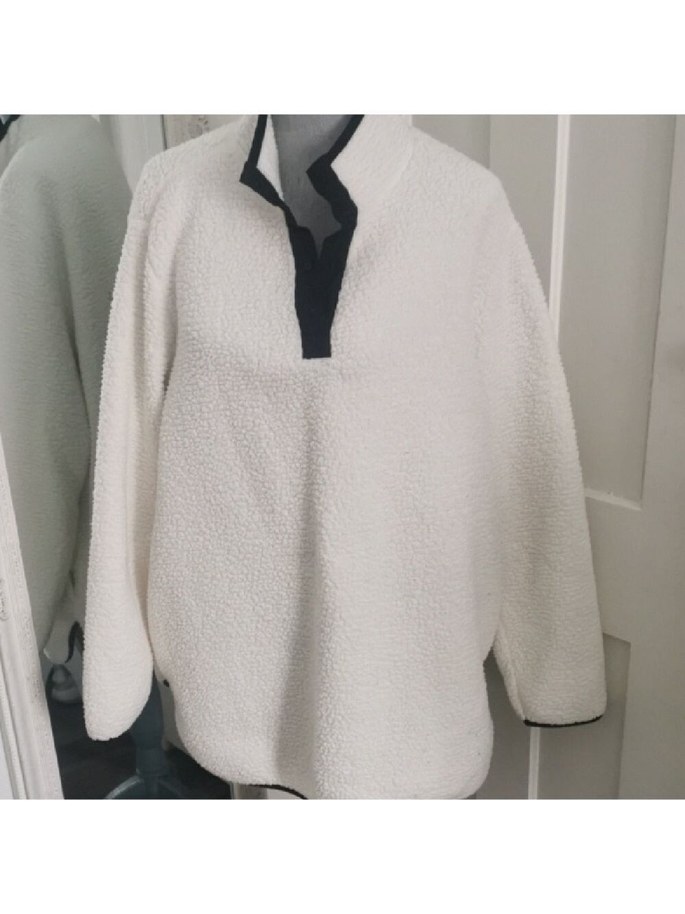 Lands End womens faux sherpa cozycore fleece pullover 🐑 Size 2X